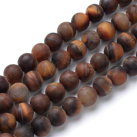 Natural Tiger Eye Round Bead Strands G-T055-8mm-04-1