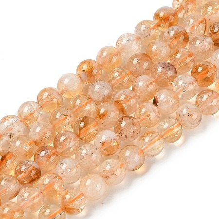 Heated Natural Citrine Bead Strands G-P466-01D-1