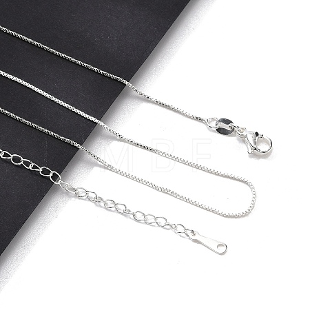 0.8mm Brass Box Chain Necklaces for Men Women NJEW-G160-19S-1