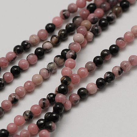 Natural Rhodonite Round Bead Strands X-G-A130-2mm-23-1