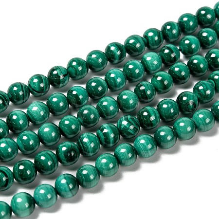 Natural Malachite Beads Strands G-O166-07A-6mm-1