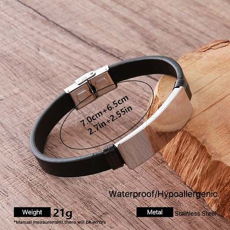 Vintage 304 Stainless Steel Men's Braided PU Leather Bracelets with Metal Clasps TT3196-6-1