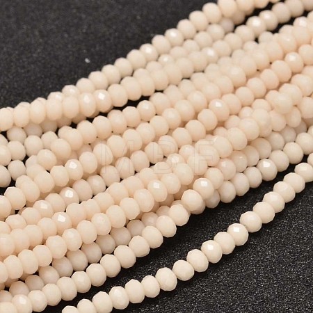 Faceted Rondelle Glass Beads Strands X-GLAA-I033-3mm-04-1