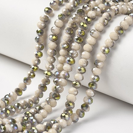 Electroplate Opaque Glass Beads Strands EGLA-A034-P6mm-S17-1
