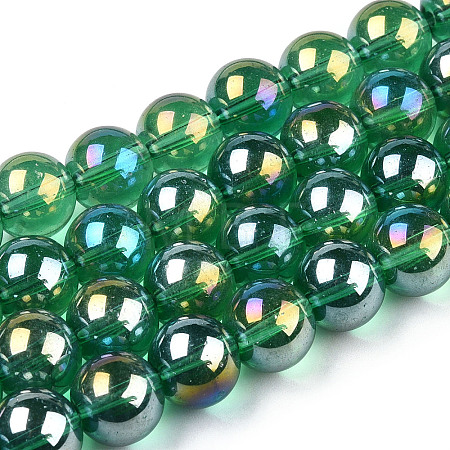 Electroplate Transparent Glass Beads Strands LS-GLAA-T032-T8mm-AB21-1
