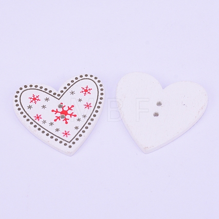 2-Hole Printed Wooden Buttons WOOD-WH0104-06-1