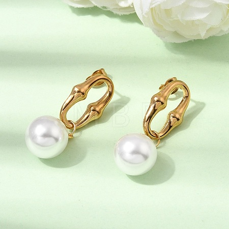 304 Stainless Steel Stud Dangle Earrings EJEW-E618-01G-1