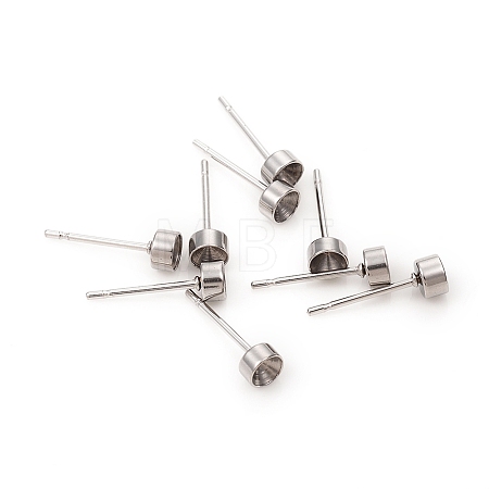 Non-Tarnish 304 Stainless Steel Stud Earring Settings STAS-L244-48B-P-1