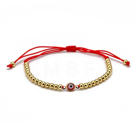 Resin Evil Eye Bead Link Couple Bracelets FS-WG1292E-01-1