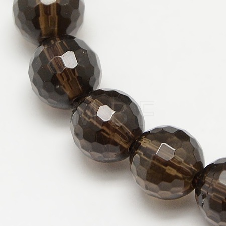 Smoky Quartz Beads Strands X-GSFR6mm176-128-1