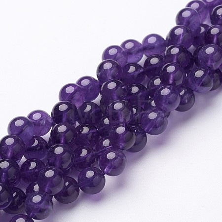 Natural Grade AB+ Amethyst Bead Strands X-GSR8mmC062-A-1