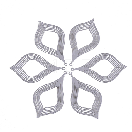 430 Stainless Steel Filigree Pendants STAS-S108-09A-1