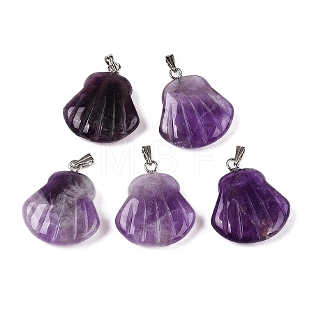 Natural Amethyst Pendants G-T138-208H-1
