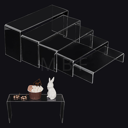 5Pcs 5 Styles U-shape Acrylic Shoes Display Stand Risesrs ODIS-WR0001-01-1