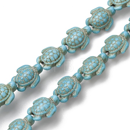 Synthetic Turquoise Dyed Beads Strands G-B184-D02-01-1
