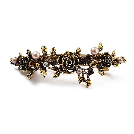 Flower Alloy Rhinestone Hair Barrettes LS-PHAR-S604-01AG-04-1