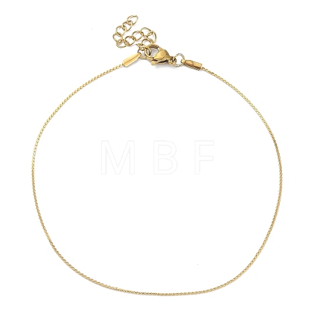 Ion Plating(IP) 304 Stainless Steel Serpentine Chain Anklet LS-AJEW-D059-01G-1