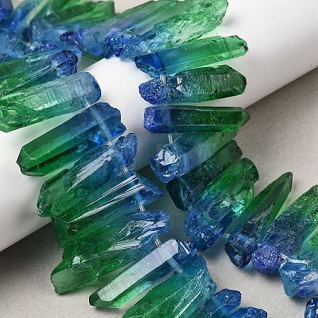 Two Tone Natural Quartz Crystal Beads Strands G-Z131-K01-06-1