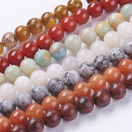 Natural Mixed Gemstone Beads Strands G-G151-10mm-M1-1