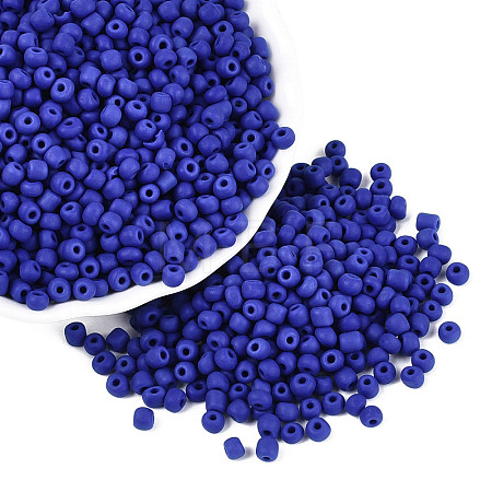 Frosted Opaque 6/0 Glass Seed Beads SEED-R029-4mm-A09-1