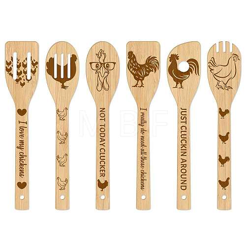 6Pcs Bamboo Spoons & Knifes & Forks AJEW-WH0411-005-1