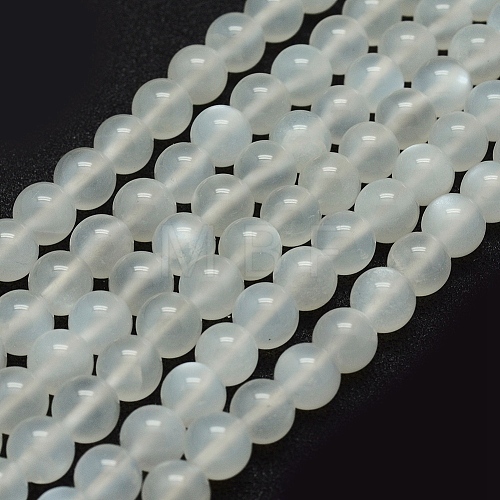 Natural White Moonstone Bead Strands G-G733-6mm-1