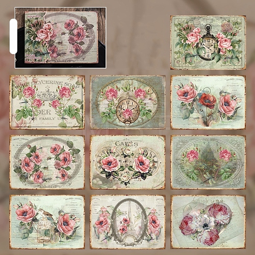 30Pcs Vintage Flower Paper Stickers PW-WGD2245-03-1