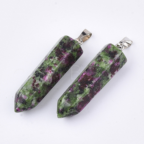 Natural Ruby in Zoisite Point Pendants X-G-R220-34K-1