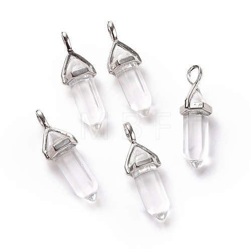 Bullet Glass Pointed Pendants GLAA-K058-02P-08-1