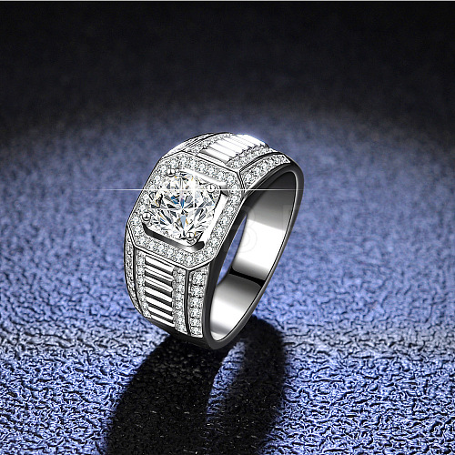 Rhodium Plated 925 Sterling Silver Micro Pave Cubic Zirconia Finger Rings WGBE16F-15-1