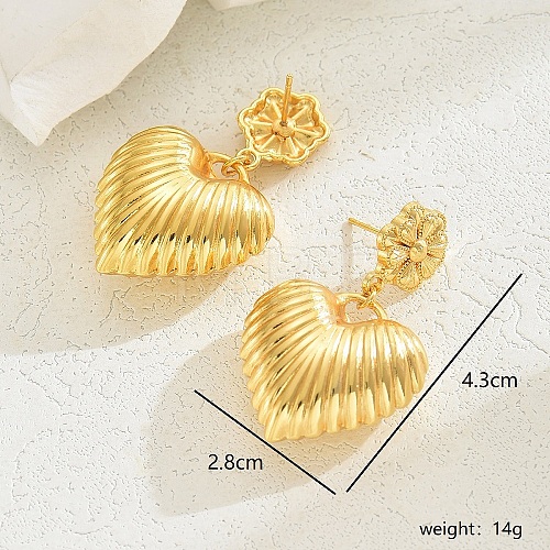 Luxurious Gold Earrings with Elegant Star and Heart Design JO9174-3-1