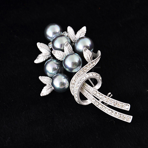 Exquisite Flower Alloy Rhinestone Brooch PW-WG7FC23-01-1