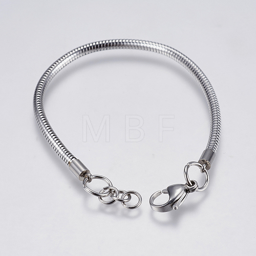 304 Stainless Steel Round Snake Chain Bracelet Making X-STAS-F139-056P-D-1