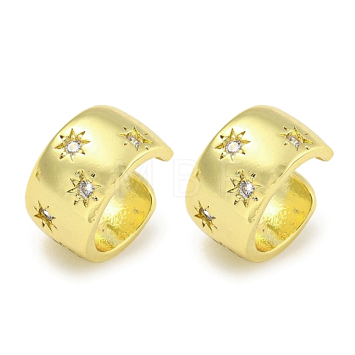 Brass Cuff Earrings EJEW-C104-082G-1
