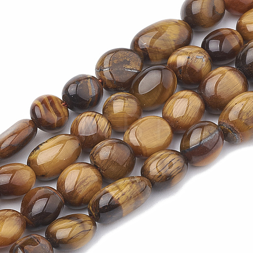 Natural Tiger Eye Beads Strands G-S331-6x8-001-1