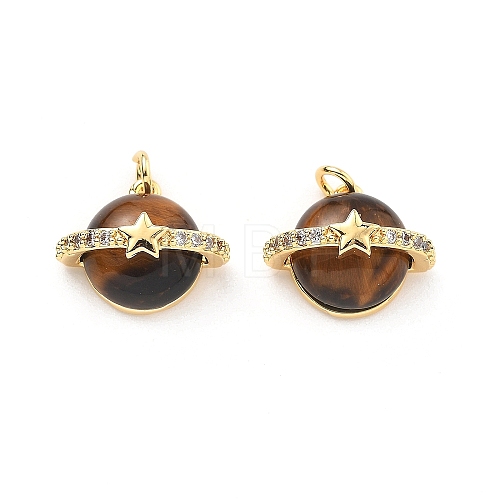 Natural Tiger Eye Pendants KK-B129-13G-01-1