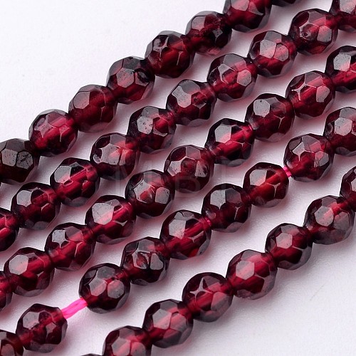 Natural Garnet Bead Strands X-G-K145-F-3mm-AB-1