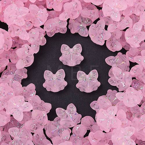 Frosted Transparent Acrylic Beads OACR-P029-18B-01-1