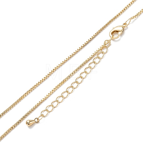 Brass Box Chain Necklaces X-NJEW-K123-11G-1