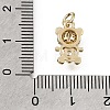 Brass Micro Pave Black Cubic Zirconia Charms CU-L001-18G-07-3