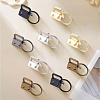30Pcs 5 Colors Iron Ribbon Ends with Keychain Split Ring IFIN-GF0001-66-7