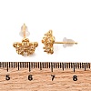 Brass Micro Pave Clear Cubic Zirconia Flower Stud Earrings EJEW-C158-17C-G-5