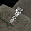 Brass & Clear Cubic Zirconia Finger Rings for Women FS-WGA713C-03-2