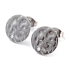 Non-Tarnish 201 Stainless Steel Flat Round Stud Earring Findings STAS-K259-19C-P-1