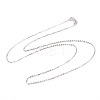 Anti-Tarnish Rhodium Plated 925 Sterling Silver Cable Chains Necklace for Women STER-I021-08B-P-1