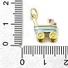 Brass Enamel Charms KK-P338-17G-01-3