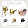 3Pcs 3 Colors Viking Raven Bird Head Stainless Steel Finger Rings RJEW-GA0001-04-2