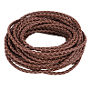 Brown Round Braided Leather Necklace Cords for Jewelry Making WL-PH0002-01B-1