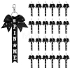 24Pcs Polyester & Rhinestone Keychains KEYC-TW0001-01-1