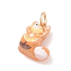 Spray Painted Brass Pendants KK-CBAE20A-02B-G-3